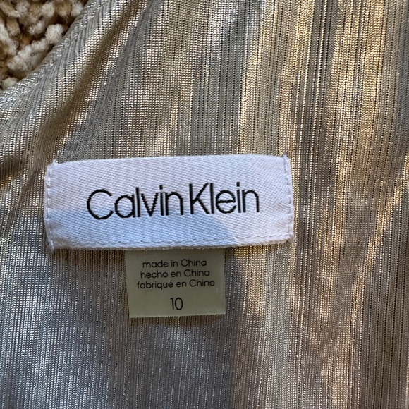 Calvin Klein Shimmering Silver Maxi Dress - Picture 3 of 4